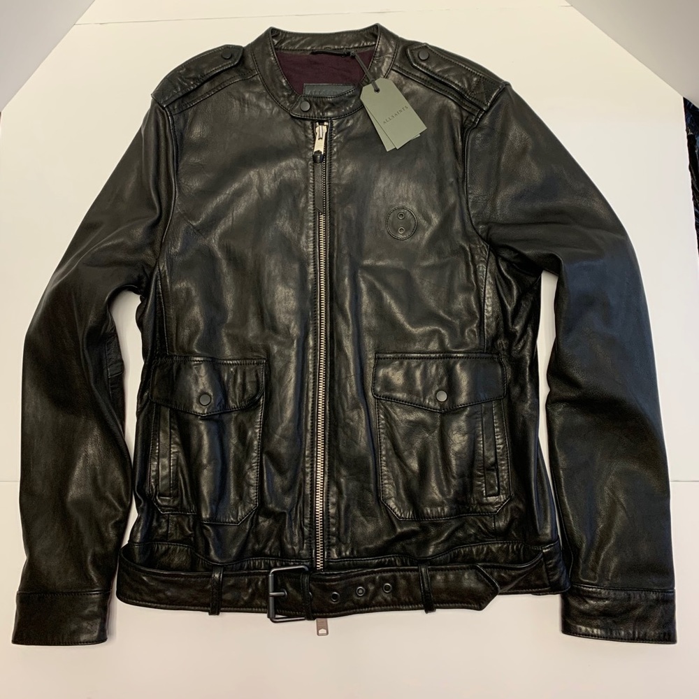 ALLSAINTS DORSET Biker Moto Style Leather Jacket